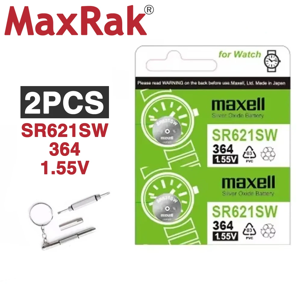 2 шт. MaxeII 364 SR621SW AG1 V364 SR60 SR621 LR621 164 531 1 55 В кнопочный аккумулятор из оксида серебра
