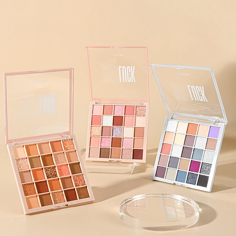 Палитра сильно пигментированных теней для век 25 цветов матовые мерцающие