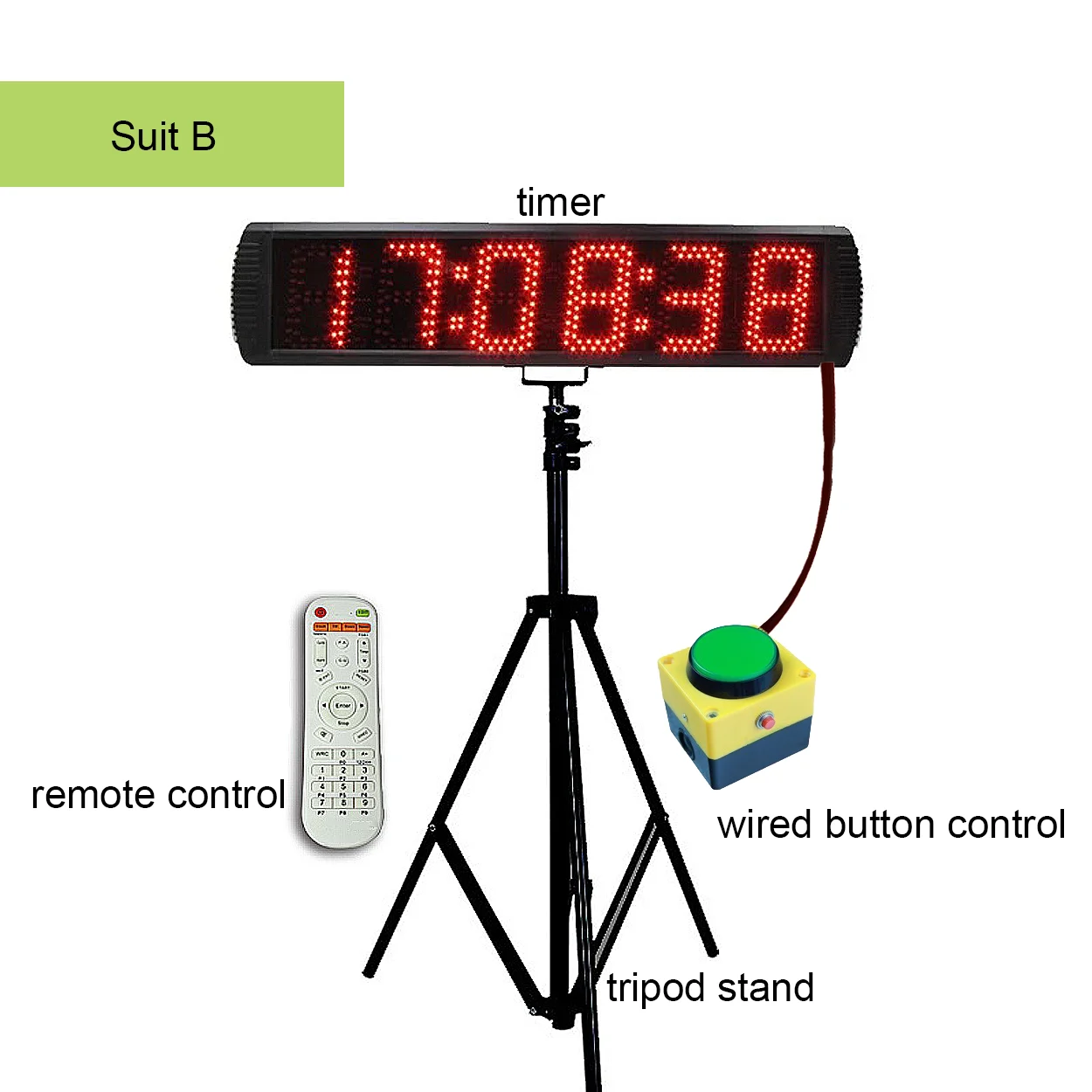 

High Quality Aluminum Alloy Frame Brightness Adjustable Remote Control Timer PROGRAMM DIGIT Stopwatch Sports Timer