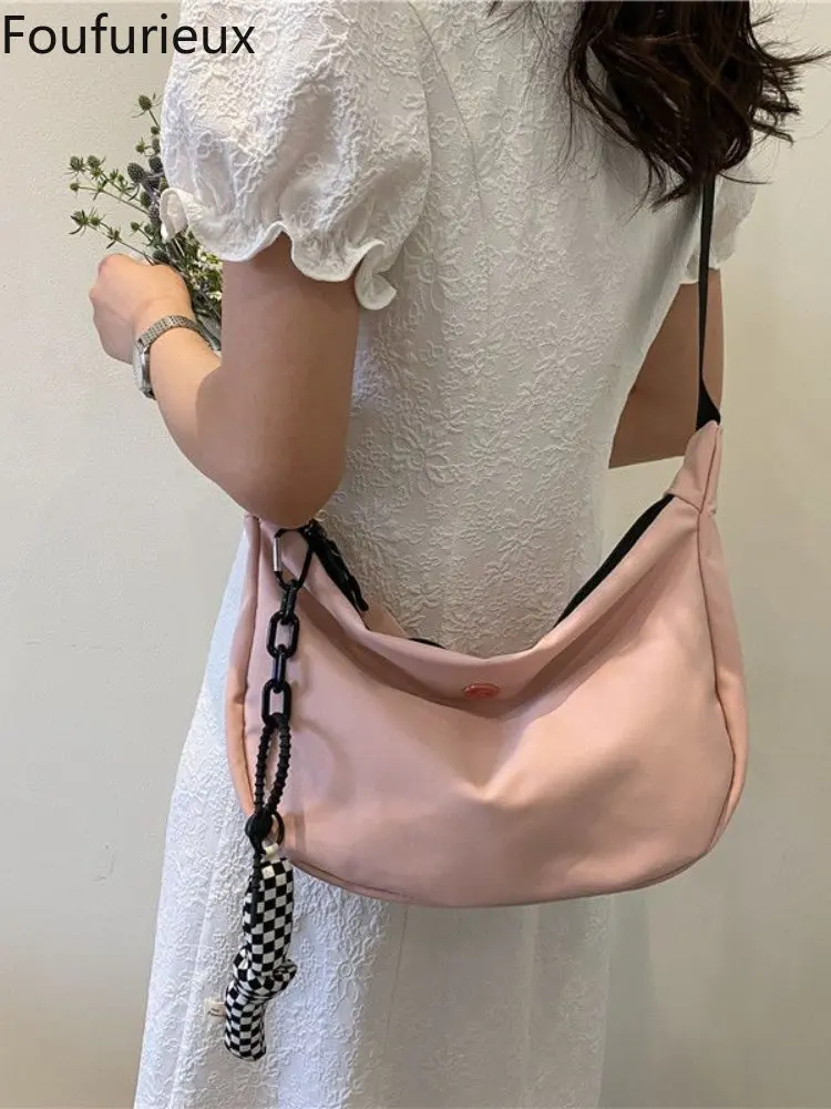 

Простая женская сумка через плечо foufurious из Оксфорда, Женская Повседневная дорожная сумка-тоут, однотонная сумка-мессенджер, кошелек, женски...