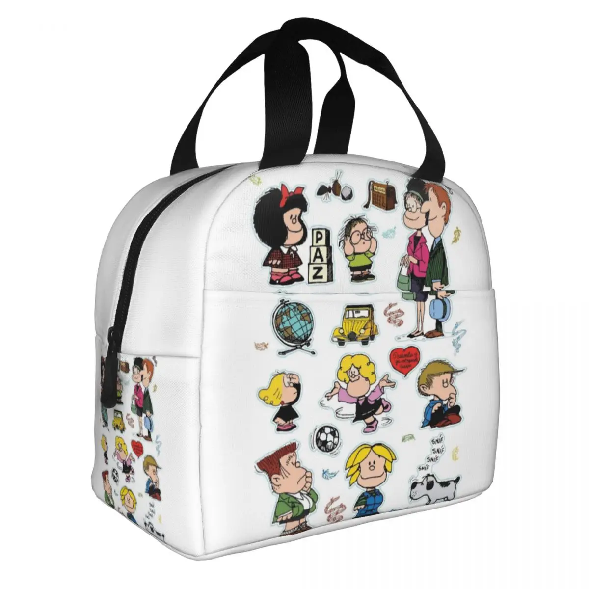 

Characters Mafalda Cut Out Insulated Lunch Bags Cooler Bag Lunch Container Large Lunch Box Tote Girl Boy Beach Outdoor