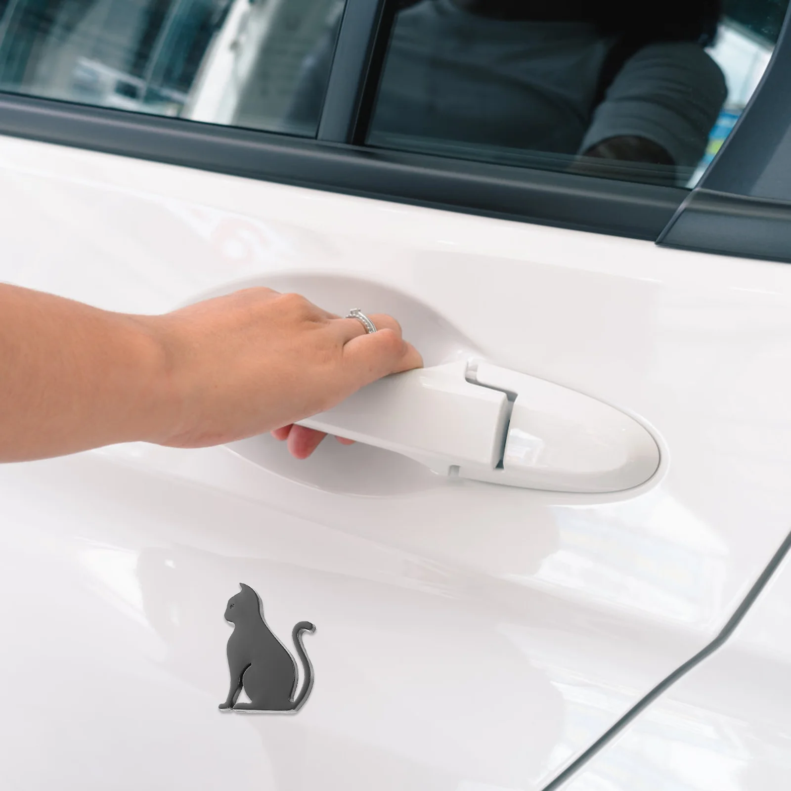 

Cat Metal Sticker Car Stickers Decals Women Statue Funny Personalized Trim Caravan