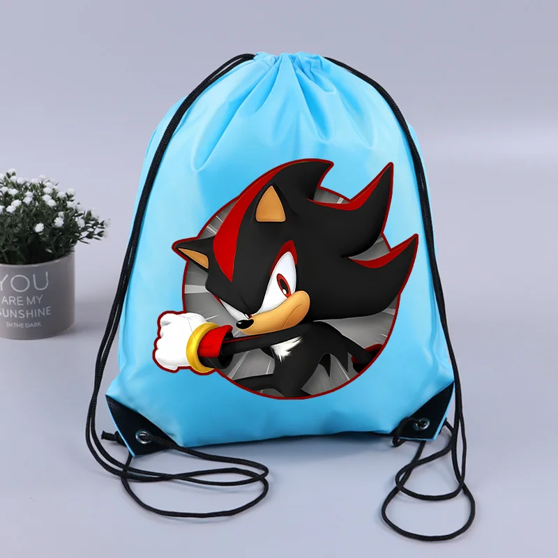 Фото Рюкзак на шнурке Sonics с принтом мультяшных игровых персонажей, водонепроницаемая спортивная сумка для хранения вещей для мальчиков, подарок на день рождения для мужчин №1