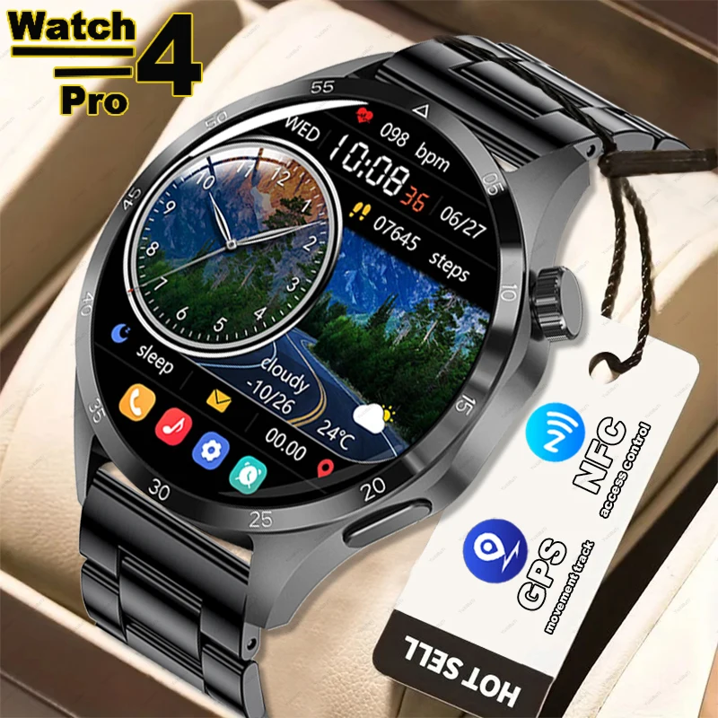 

New GT4 PRO Smart Watch Men Watches 4 Pro 466*466 AMOLED HD Screen BT Call GPS NFC Heart Rate Blood Sugar SmartWatch For Huawei