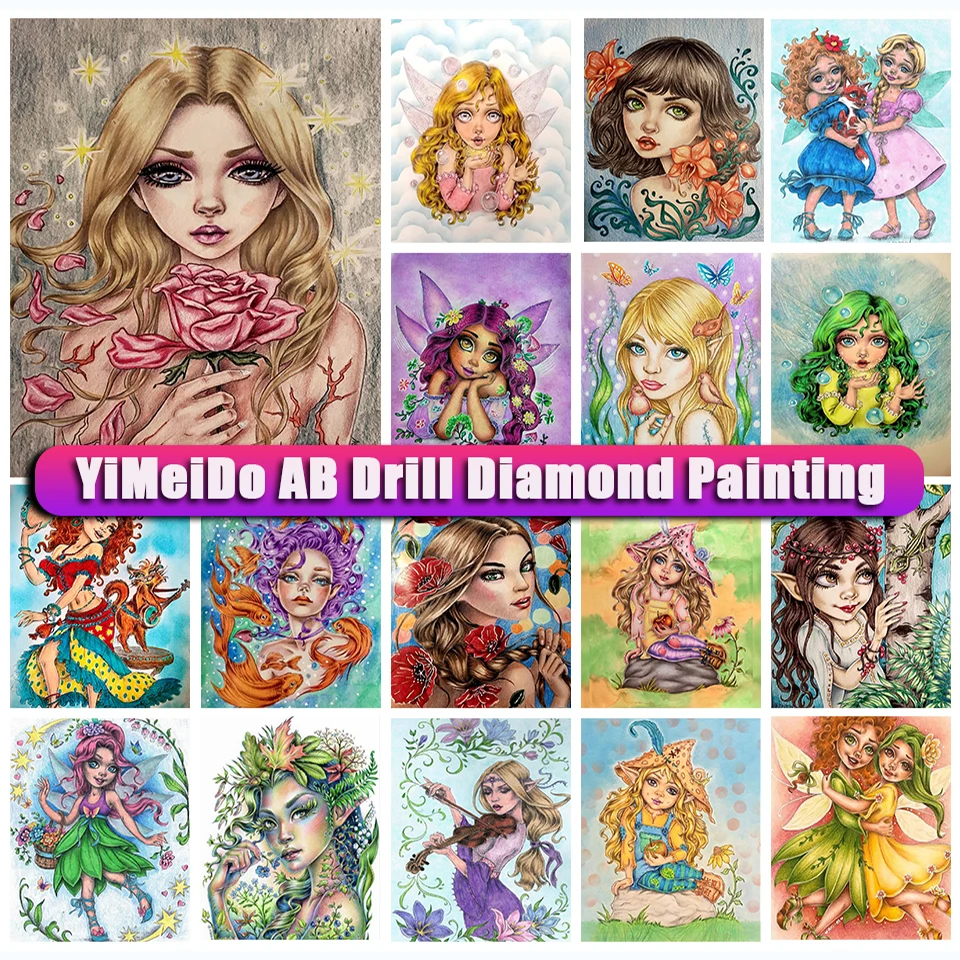 

YIMEIDO 5D Diy AB алмазная живопись с большими глазами для девушек фотография на молнии сумка 5D алмазная вышивка мультяшная мозаика художественная картина