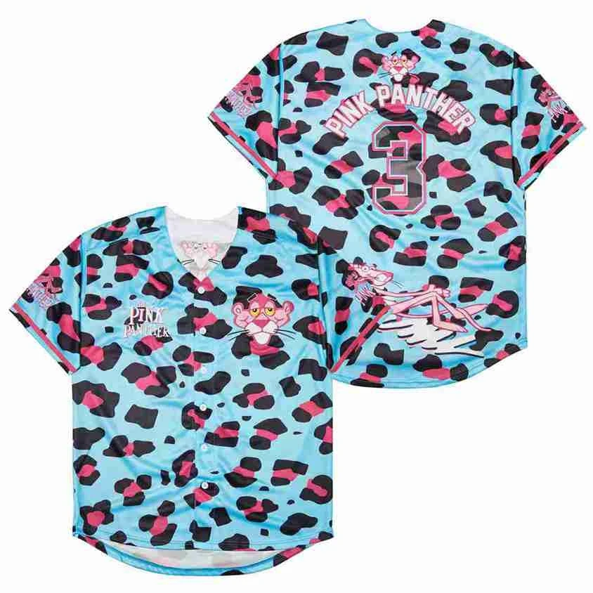 

Трикотажные изделия для бейсбола BG, трикотажные изделия с вышивкой в виде розовой Пантеры, уличная спортивная одежда, стиль с голубым леопа...