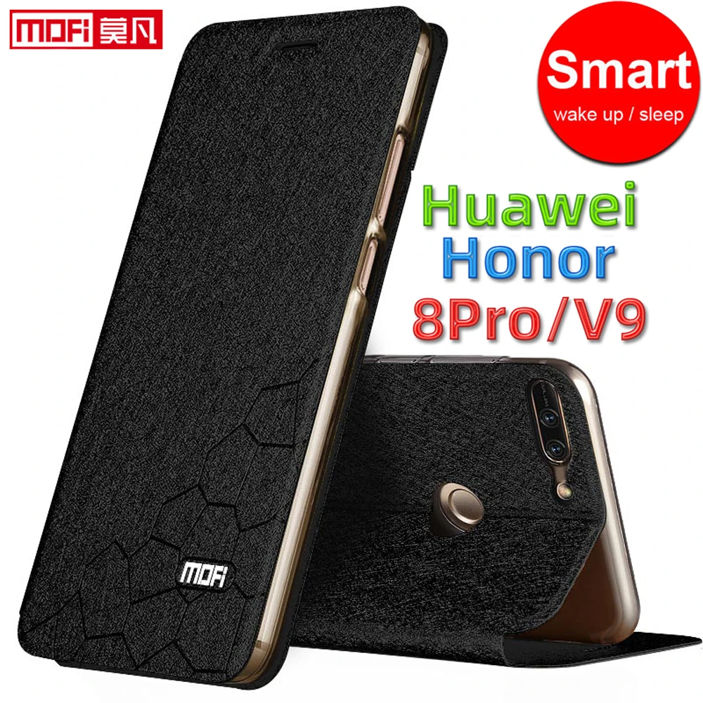 flip case for huawei honor 8 pro case honor v9 cover leather silicon book back kickstand funda luxury glitter mofi honor v9 case