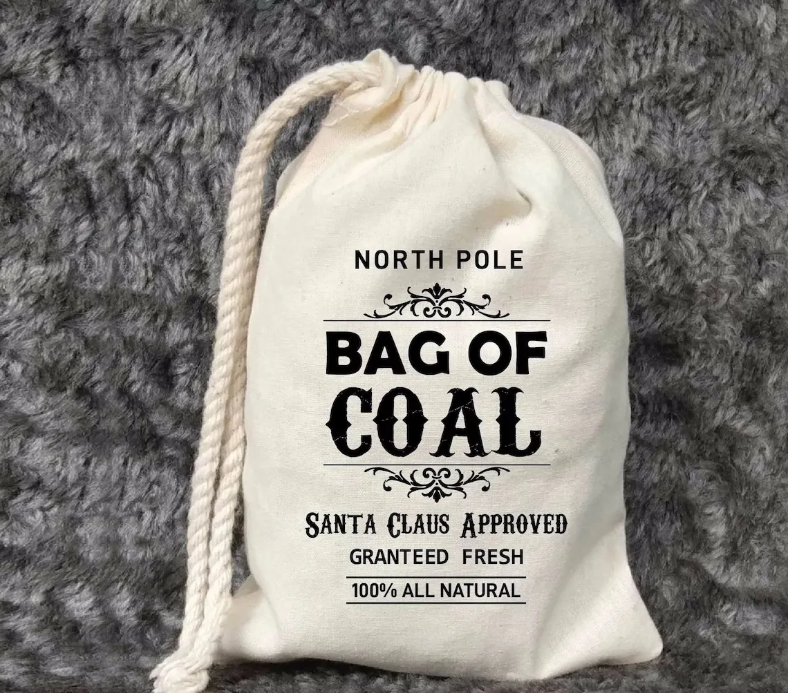 20 Pcs Christmas Bag-Bag of Coal-Christmas Gift Bag-Christmas Favor Bag-Santa Sack-Lump of Coal-Stocking Stuffer-Christmas for