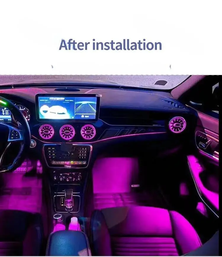 Новый 12-цветный светодиодный автомобильный вентиляционный турбинный