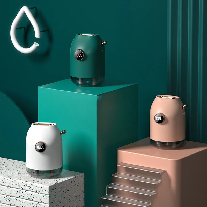 

500ml Wireless Double Nozzle Humidifier Air Mist Maker Rechargeable 4000mAh Battery Ultrasonic Aroma Diffuser Mute Humidificador