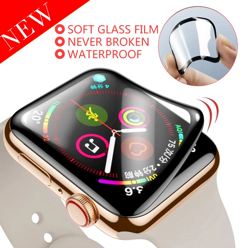 

waterproof screen protector for apple watch 5 4 3 38MM 40MM 44MM 42MM (Not Tempered Soft glass) film for Iwatch 4/5/6/SE