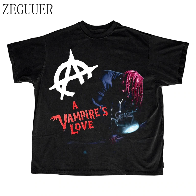 

New Hot Sale Printed Vampire's Love Playboi Carti Vintage Cotton Black Unisex Shirt Fashion 2022 Harajuku Aesthetic Clothing 90s