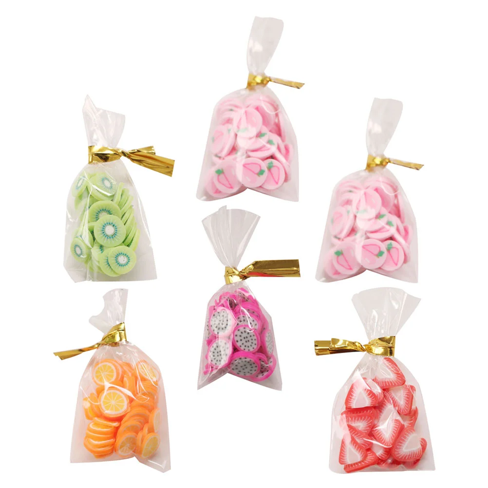 

6 Pcs Toy Snacks Candy Decorations Dollhouse Miniatures Rubber Packaged Ornaments