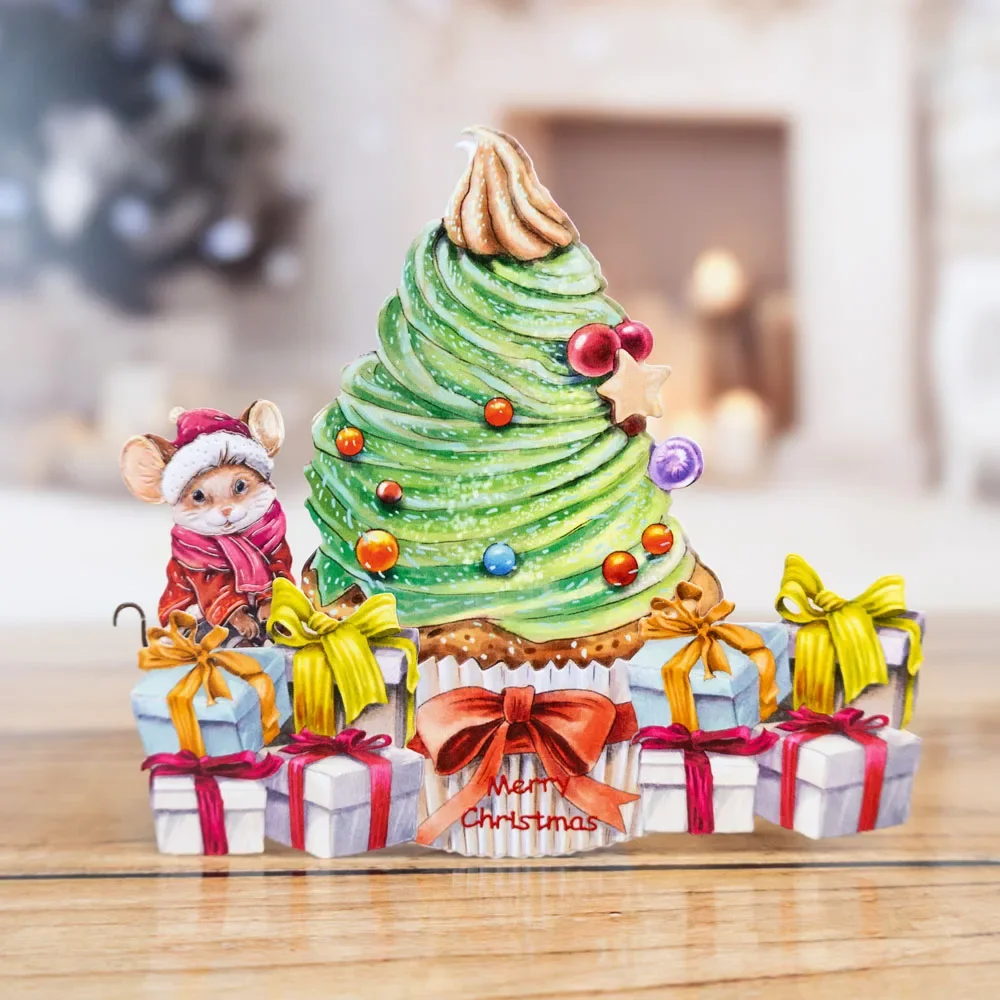 Новинка счастливая Рождественская мышь подаренная Милая для торта