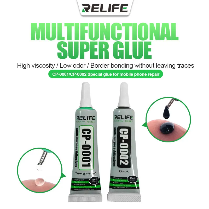 

Relife CP-0001 CP-0002 Special Glue for Mobile Phone Repair With High Viscosity Low Odor Border Bonding Without Leaving Traces