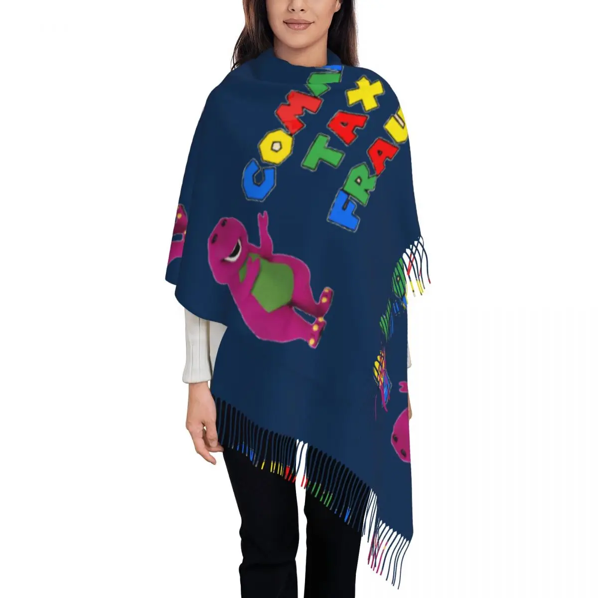 

Commit Tax Fraud Lovers Memes Gift Scarf for Womens Fall Winter Pashmina Shawl Wrap Large Scarves with Tassel Lightweight