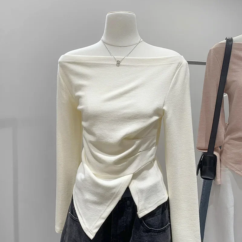 DXH-401-405 Топ во французском стиле женская футболка для похудения с открытыми