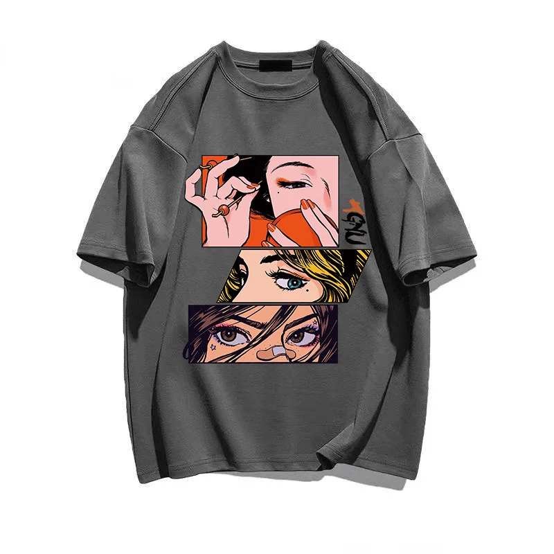 

2023 Japanese Mens Womens T-Shirts Cotton Anime Short Sleeves Fashion Man Funny Harajuku Shirt Oversized Tops Casual Female Tees