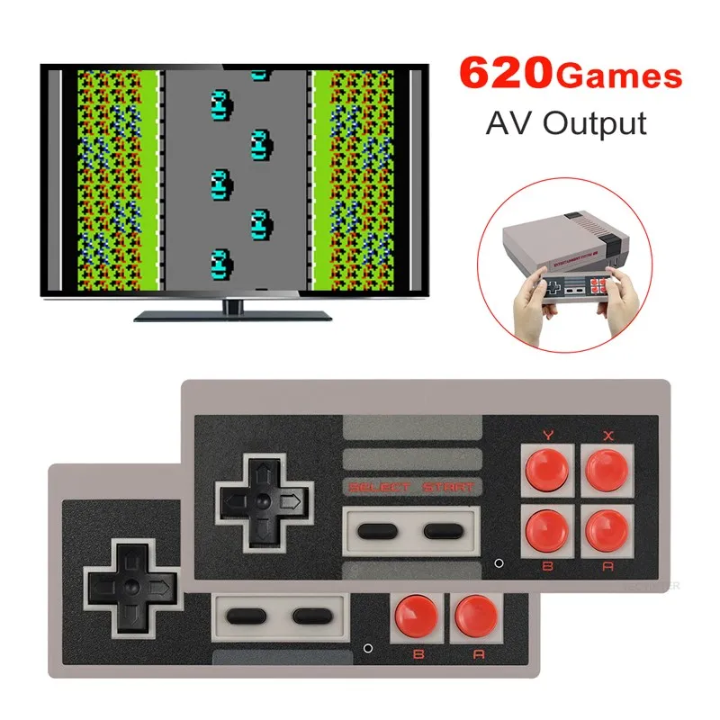 

Handheld Game Console Retro Video Game Console Dual Wireless Gamepad Built-in Classic 620 NES Games for 4K TV Player AV Output