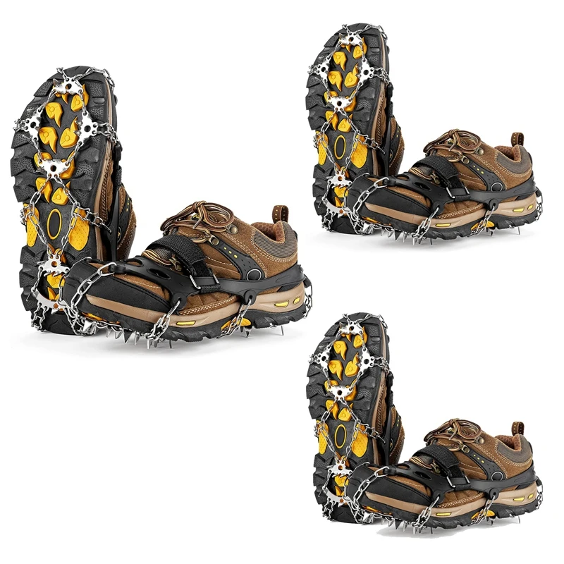 

1 Pair 24 Teeth Crampons Non-Slip Ice Snow Climbing Anti-Slip Shoe Covers Spike Cleats Crampons Anti-Slip Overshoes