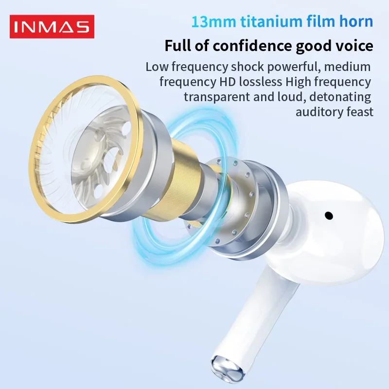 Наушники-вкладыши INMAS E17ANC Bluetooth активные шумоподавление беспроводные