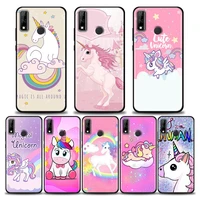 phone case for huawei y6 y7 y9 2019 y5p y6p y8s y8p y9a y7a mate 10 20 40 pro rs silicone cover compact lovely rainbow unicorn