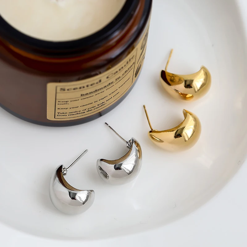 Европейские и американские минималистичные металлические серьги-гвоздики в