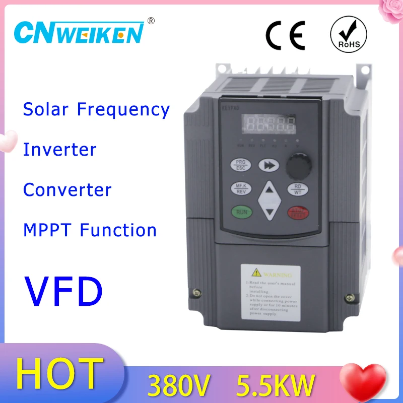 

380 В 380 кВт Солнечный фотогальванический водяной Насос VFD преобразователь постоянного тока в переменный ток для трехфазного двигателя в переменного тока
