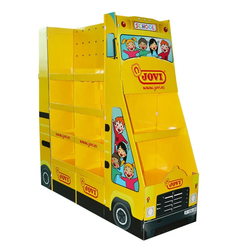 

Car Shape Four Tiers Cardboard For Toys Advertising Pallet Display Cardboard Stands