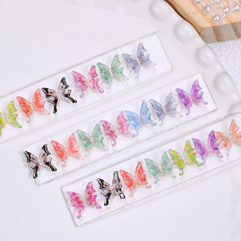 

Resin Drill Nail Jewelry 50pcs/set Japanese Small Fresh Hundred DIYStereoscopic Butterfly Shape Fingertip Accessories