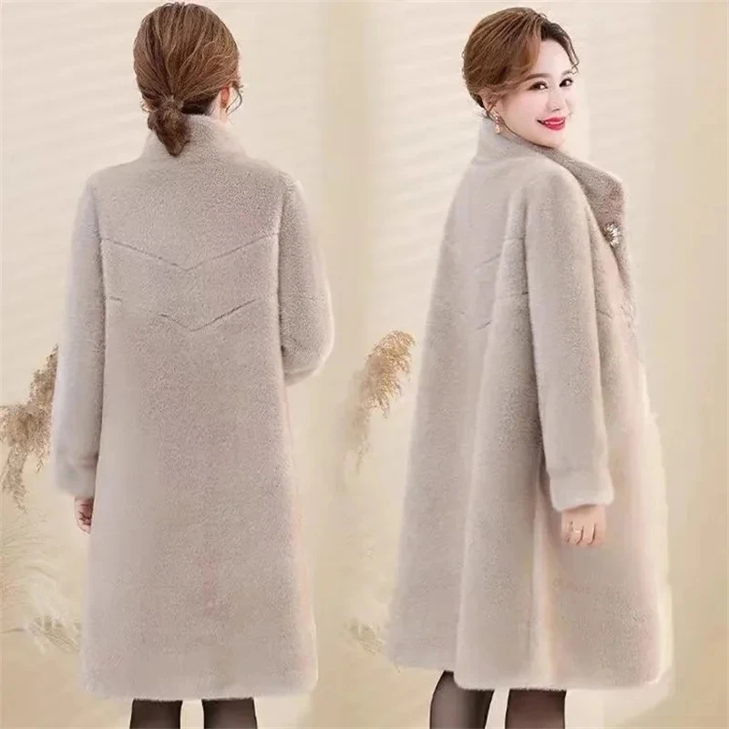 Осенне-зимнее высококачественное меховое пальто для женщин новая норковая