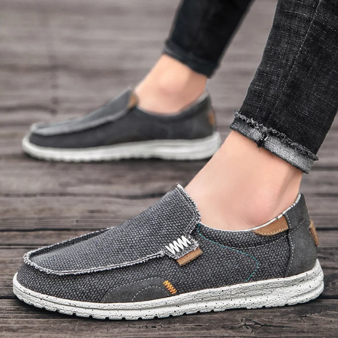 

Summer Men Casual Denim Canvas Shoes Outdoor Non-Slip Sneaker Comfortable Driving Shoes Breathable Loafers Zapatillas Informales