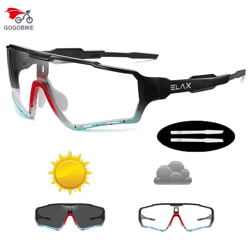 

GOGOBLKE New Cycling Glasses Men's Sunglasses Photochromic Windproof Goggles Outdoor Sports Mountain Bike Road Bike Glasses