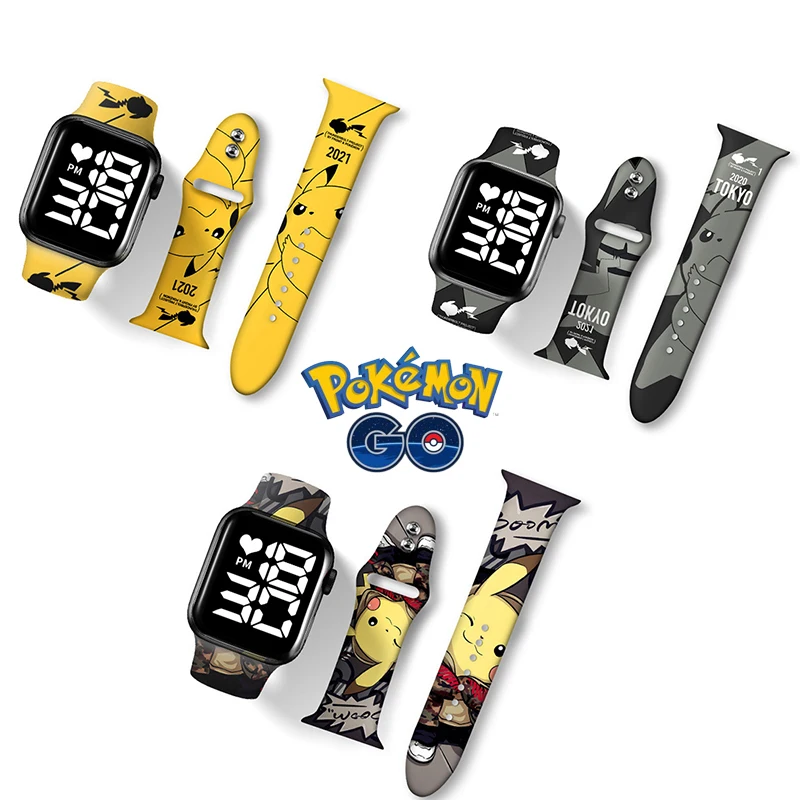 

Original Pokemon Pikachu LED Square Watch Unisex Digital Watch Electronic Clock Watch Sports Watch Kids Toys Birthday Gift