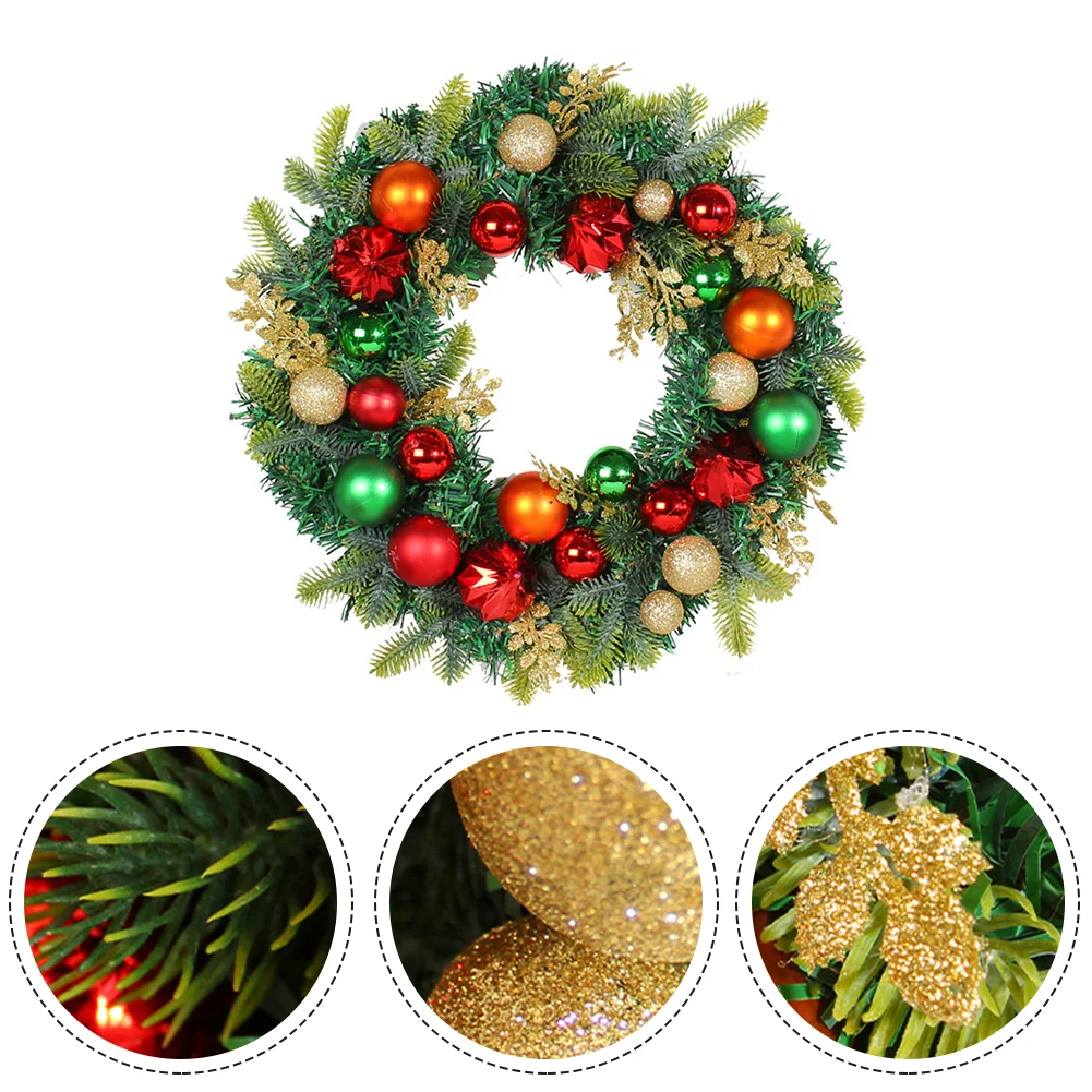 

45cm Christmas Ball Red Christmas Wreath Wall Door Decorations Christmas Garland Home Wedding New Year Decoration Fake Plants