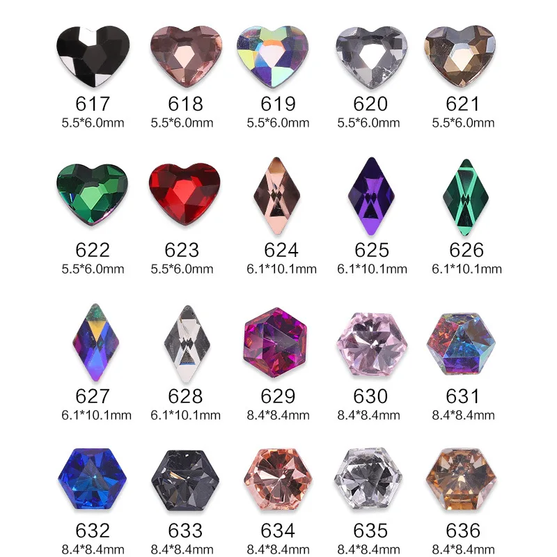 

Nail Enhancement and Nail Decoration Water Diamond Color Diamond Special-shaped Flat Bottom Irregular Love Super Flash Large