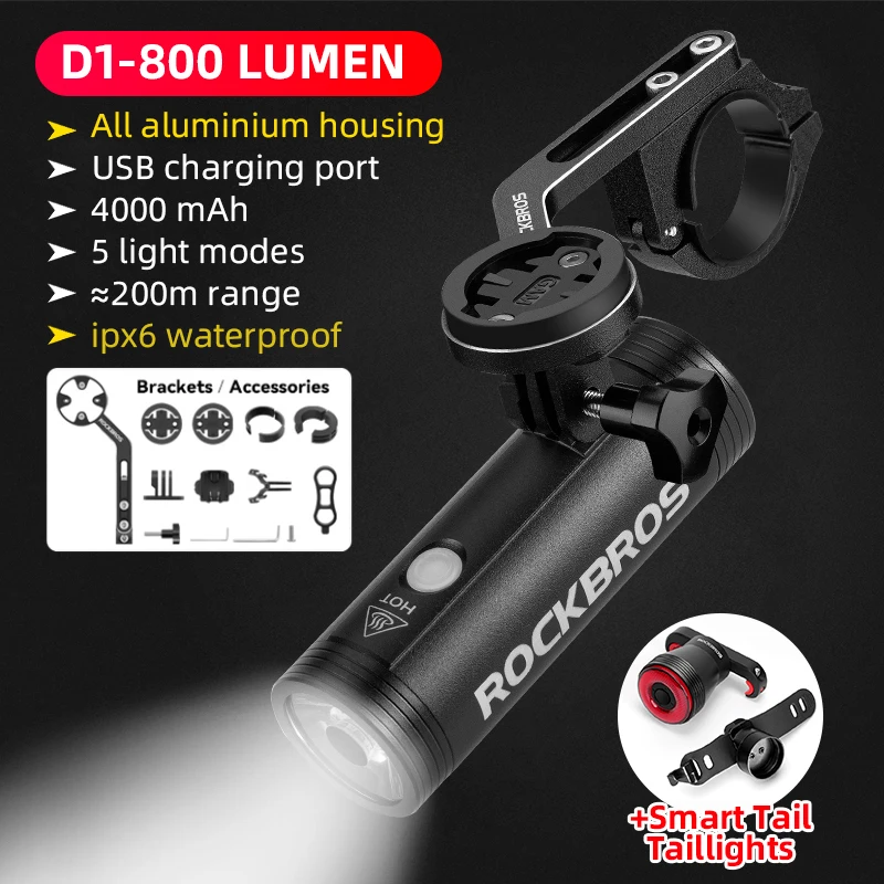 

Велосипедная фара ROCKBROS, передний светодиодный фонарь с зарядкой через USB, велосипедные аксессуары
