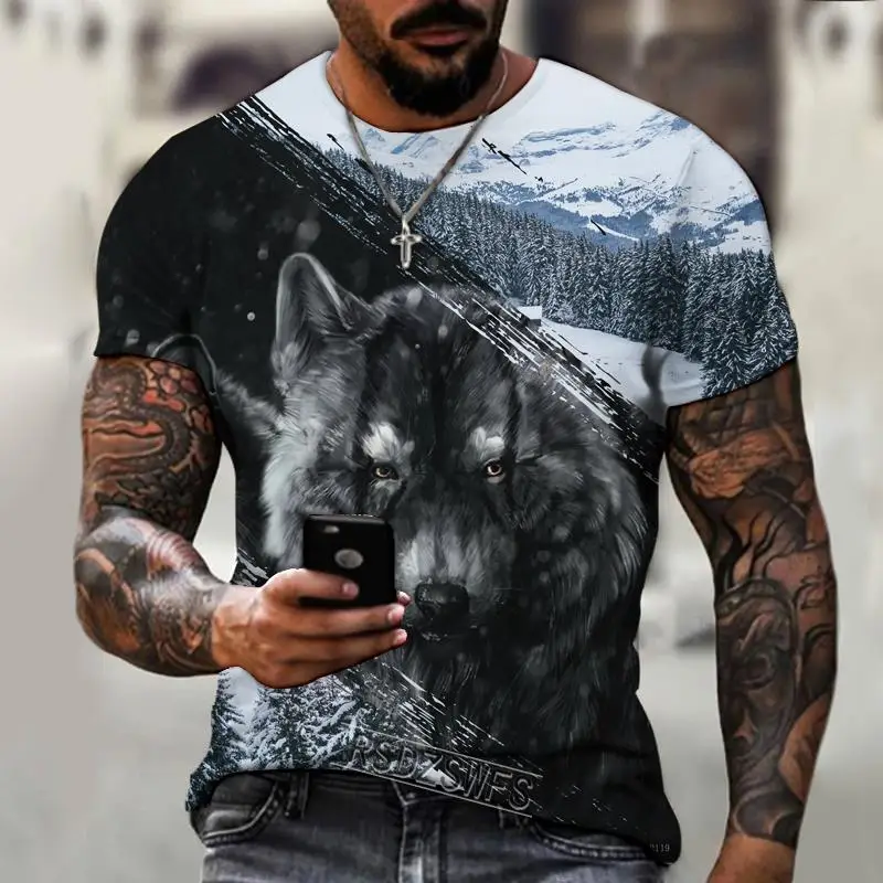 Футболка в стиле хип-хоп с коротким рукавом и круглым вырезом |