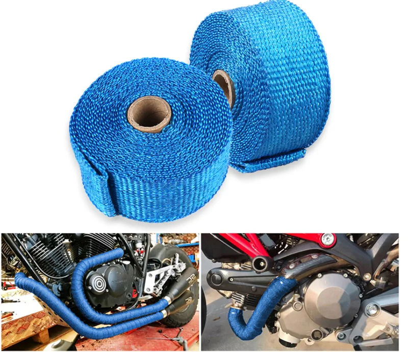 5 см * м 10 15 титановая/черная выхлопная Тепловая оберточная лента для мотоцикла