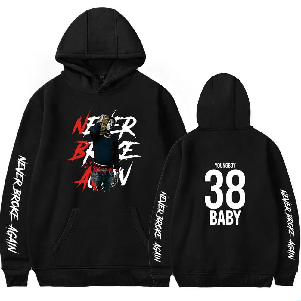 

Hip Hop Streetwear Hooded YoungBoy Hoodies Never Broke Again Letter Print Sweatshirts Men Fleece Casual Pullover Y2K Clothes