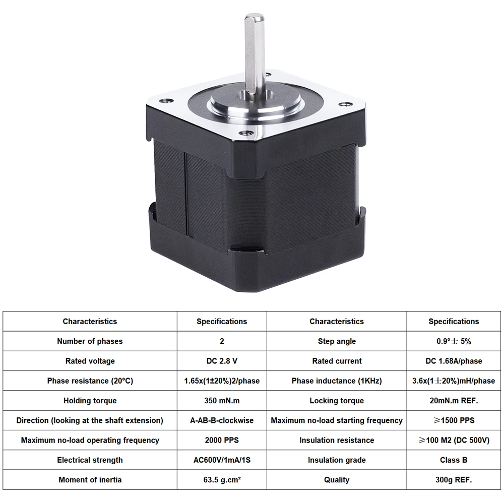 Шаговый двигатель оси X по Y для двигателей Prusa MK4 с высокой термостойкостью Nema17 0 9