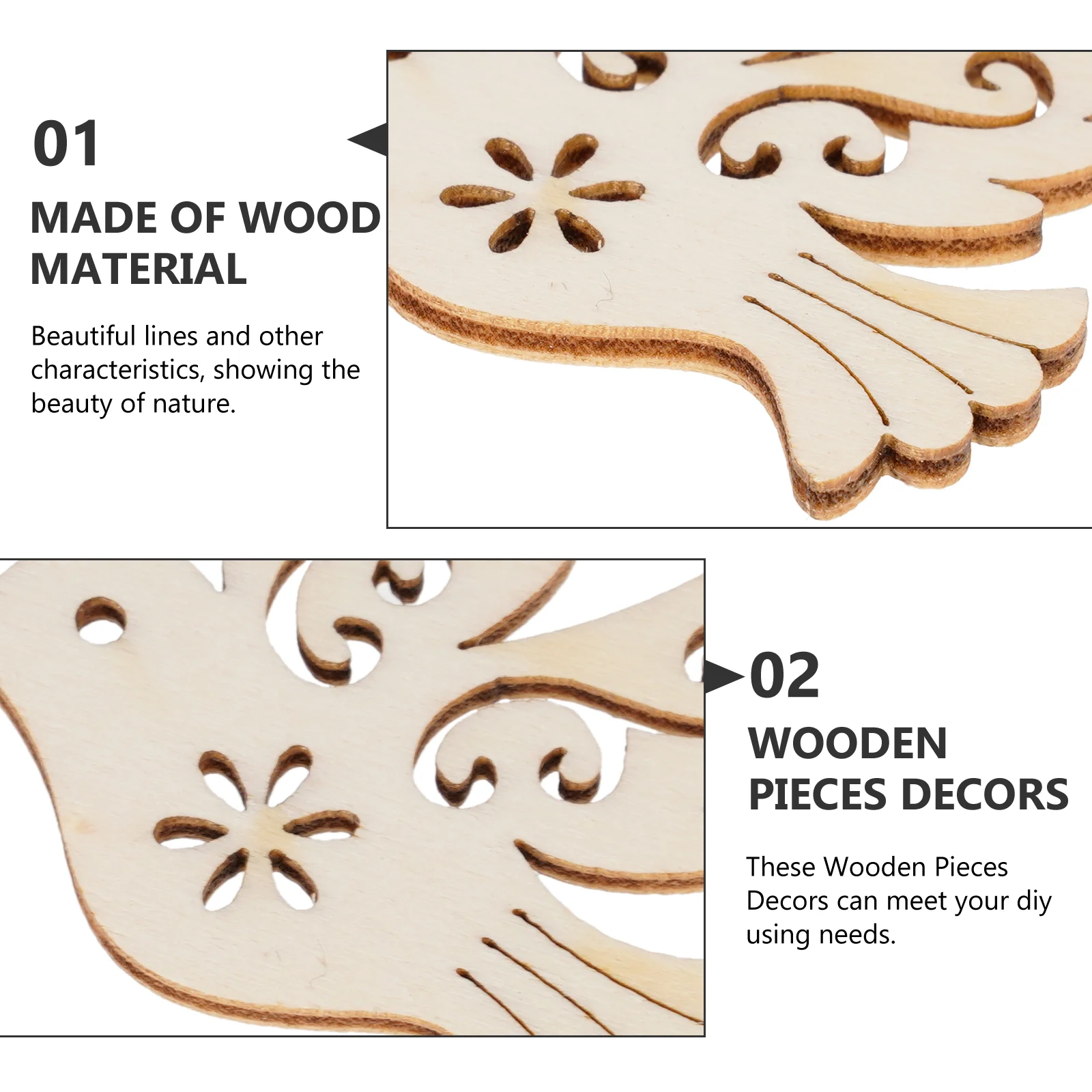 50 шт. аксессуары для птиц голубь мира деревянные подвесные украшения