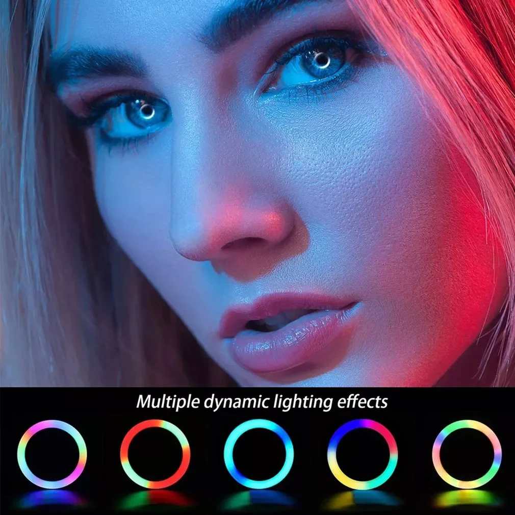

RGB LED Fill Light Dimmable Color Phone Selfie Ring Lamp Photo For Youtube Makeup Video Live Aro De Luz Para Celular