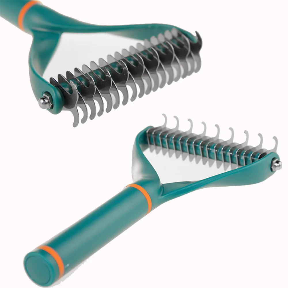 

Pet Deshedding Brushes Dog Cat Stainless Steel Comb Floating Hair Remove Tools Cleaning Grooming Rake Comb Pets Acessorios