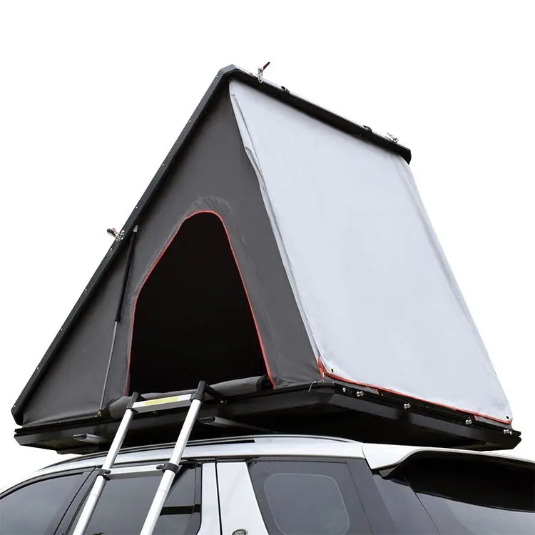 

Camping Aluminum 4 Person Roof Top Tent Car Rooftop Tent Triangle Clamshell Hard Shell Top Roof Tent