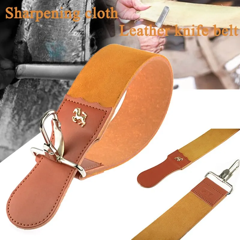 

1 Pc Double-layer Leather Shaving Strop Straight Razor Sharpener Strap Belt