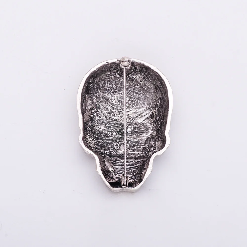 Винтажная резная брошь в стиле панк с гримасом на лацкан форме черепа Хэллоуин