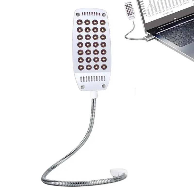 

USB-лампа для ноутбука с гусиной шеей и 28 светодиодами, маленький ночсветильник для студентов, офицеров, небольшая рабочая лампа для наблюден...