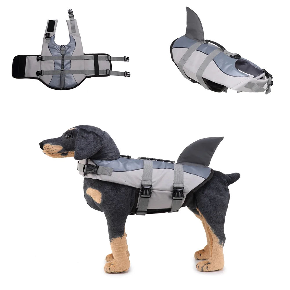 

2022 Summer Pet Life Vest Shark Mermaid Swimsuit Dog Swimmming Suit Solid Fashion Swimwear Clothes for Small Medium Dogs