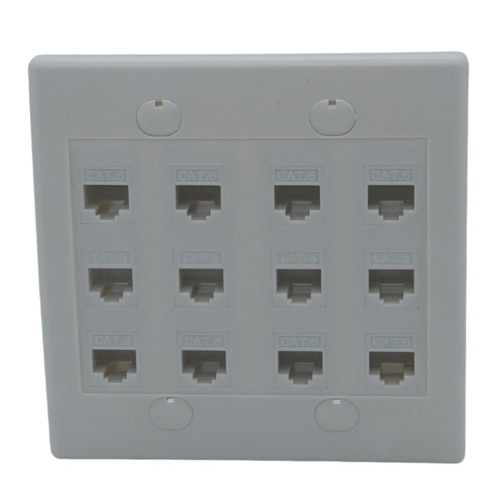 

Настенная пластина цвета миндаля, 2 комплекта, 12 портов, CAT6 RJ45